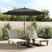 Parasol 299x240 cm zwart houten paal
