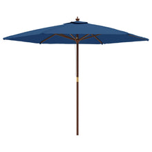 Parasol Met Houten Paal 299X240 Cm Azuur Blauw