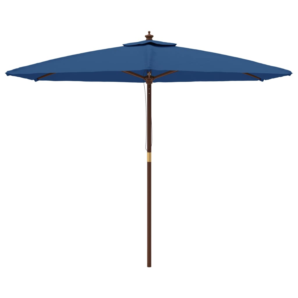 Parasol Met Houten Paal 299X240 Cm Azuur Blauw