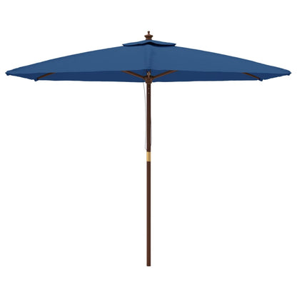 Parasol Met Houten Paal 299X240 Cm Azuur Blauw