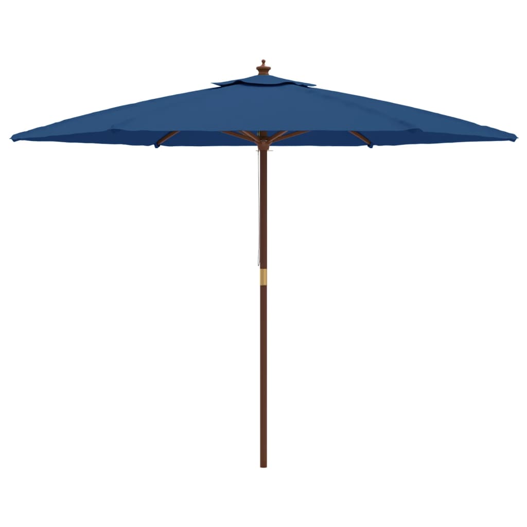 Parasol Met Houten Paal 299X240 Cm Azuur Blauw