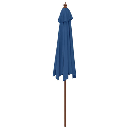 Parasol Met Houten Paal 299X240 Cm Azuur Blauw