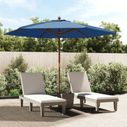 Parasol 299x240 cm azuurblauw houten paal