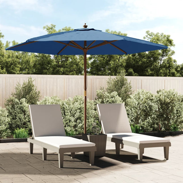 Parasol Met Houten Paal 299X240 Cm Azuur Blauw