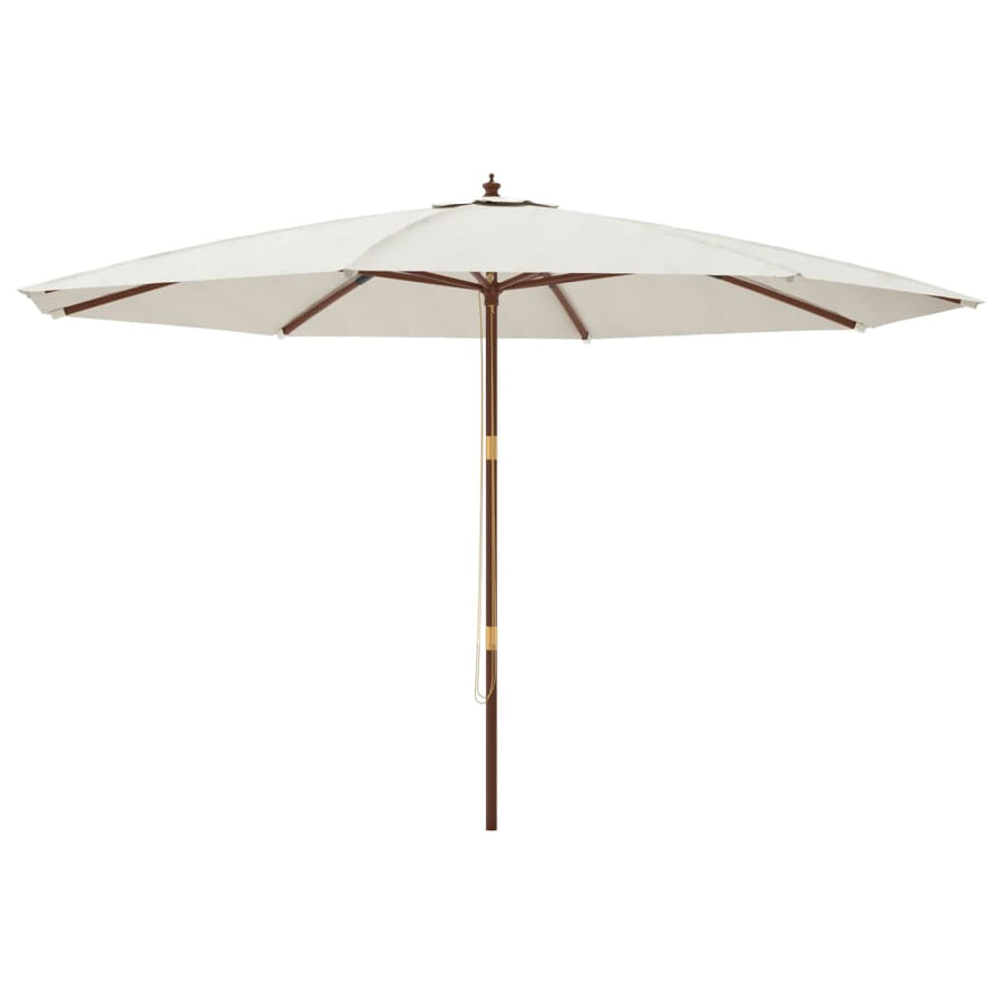 Parasol Met Houten Paal 400X273 Cm Zandkleurig