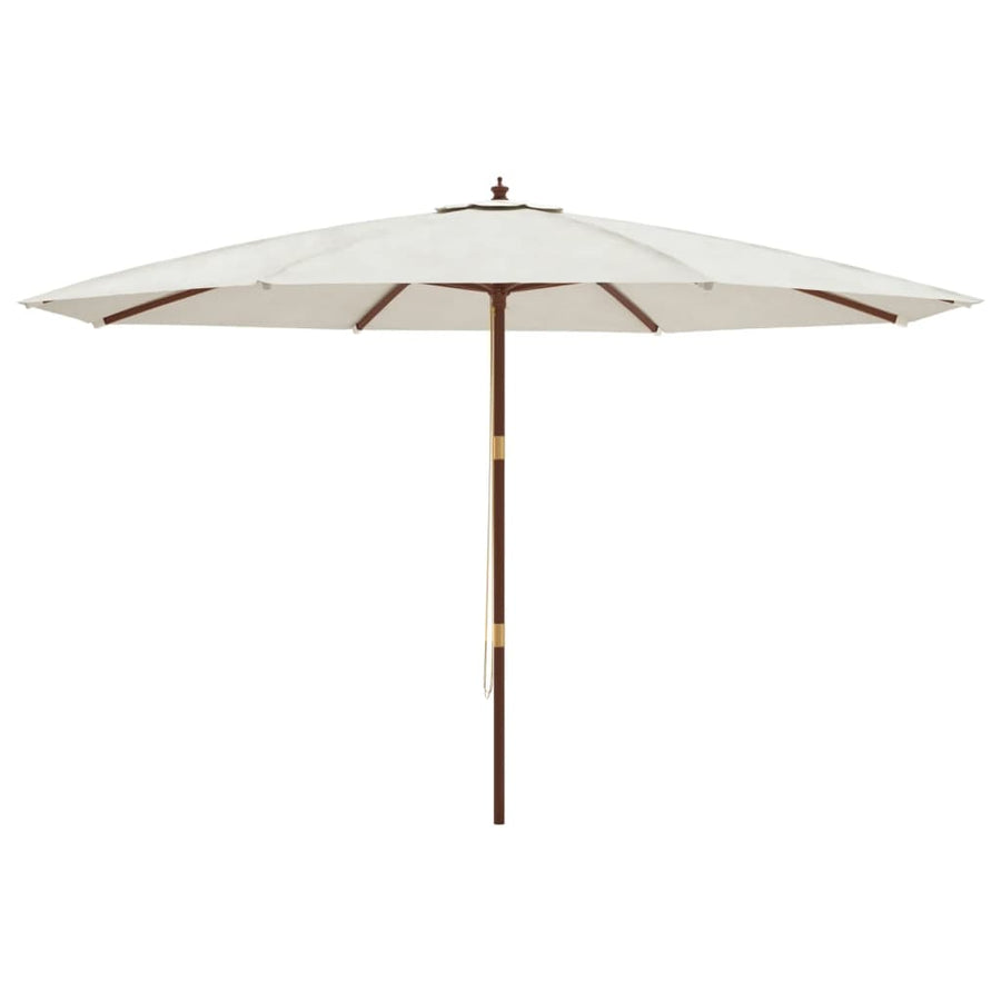 Parasol Met Houten Paal 400X273 Cm Zandkleurig