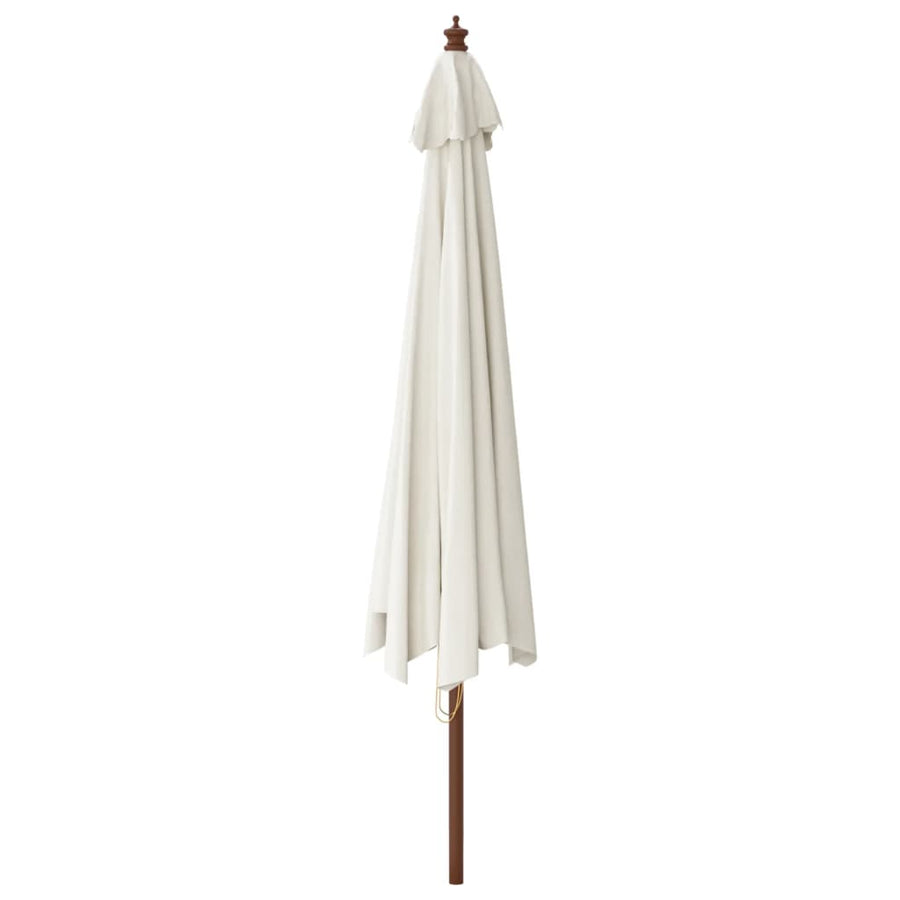 Parasol Met Houten Paal 400X273 Cm Zandkleurig