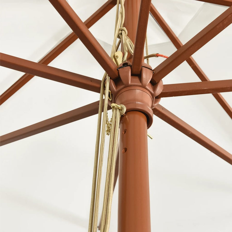 Parasol Met Houten Paal 400X273 Cm Zandkleurig