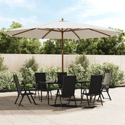 Parasol 400x273 cm houten paal zandkleurig