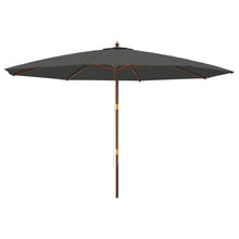 Parasol Met Houten Paal 400X273 Cm Antracietkleurig