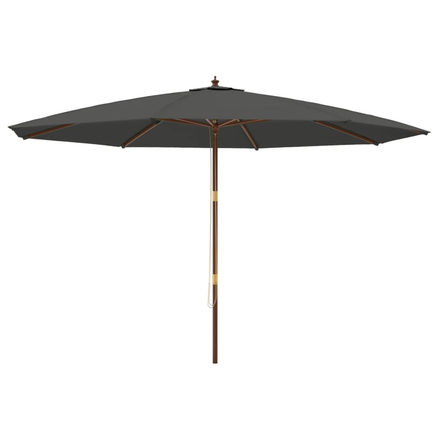 Parasol Met Houten Paal 400X273 Cm Antracietkleurig