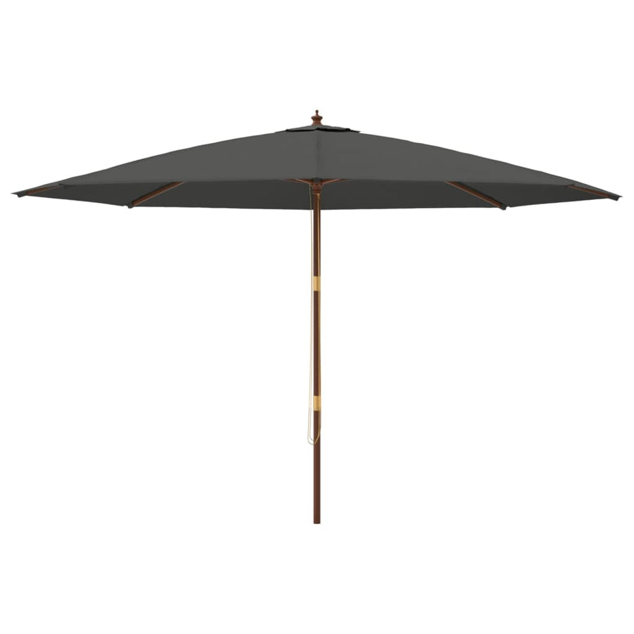 Parasol Met Houten Paal 400X273 Cm Antracietkleurig