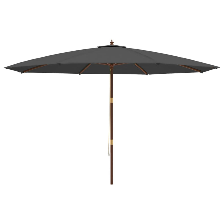 Parasol Met Houten Paal 400X273 Cm Antracietkleurig