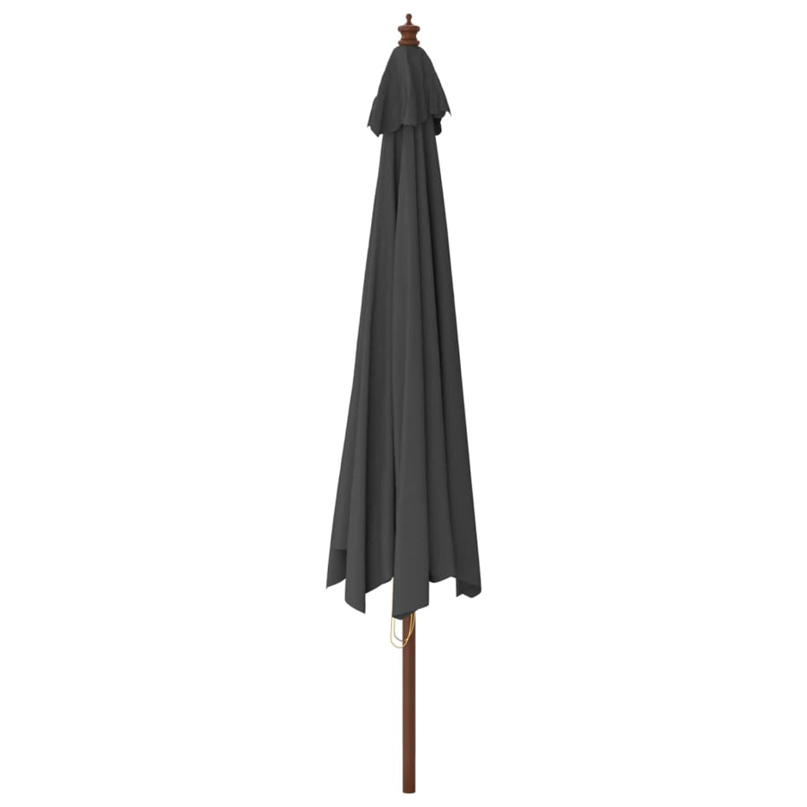 Parasol Met Houten Paal 400X273 Cm Antracietkleurig