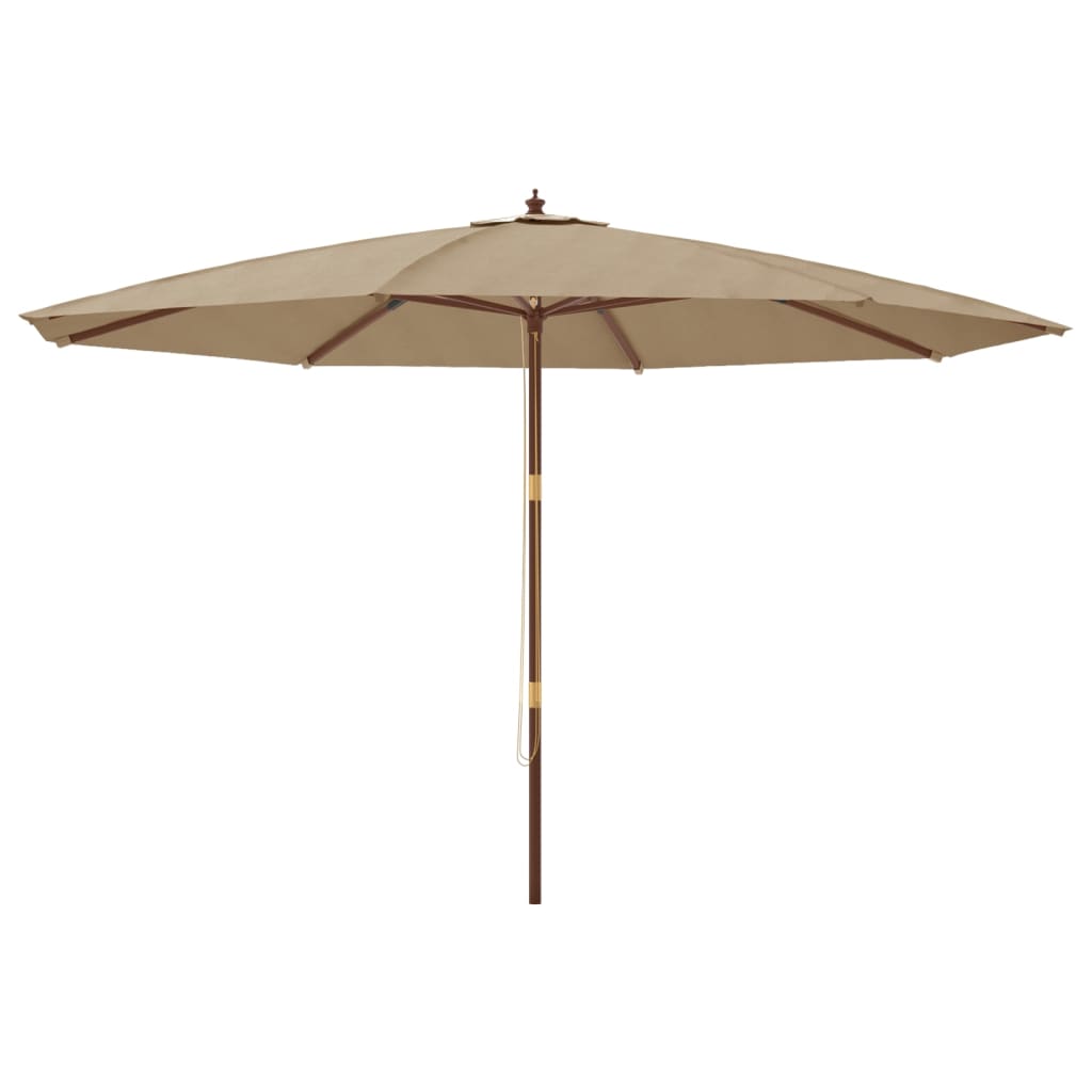 Parasol Met Houten Paal 400X273 Cm Taupe