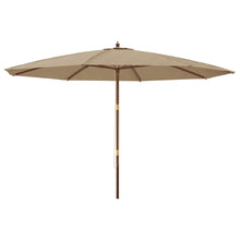 Parasol Met Houten Paal 400X273 Cm Taupe