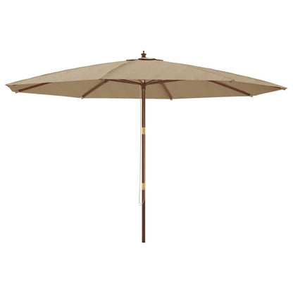 Parasol Met Houten Paal 400X273 Cm Taupe