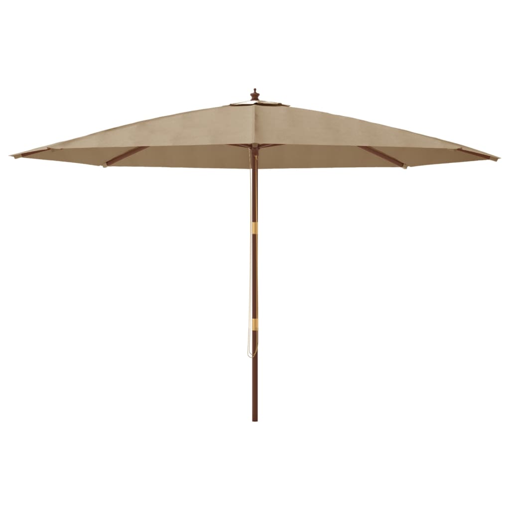 Parasol Met Houten Paal 400X273 Cm Taupe
