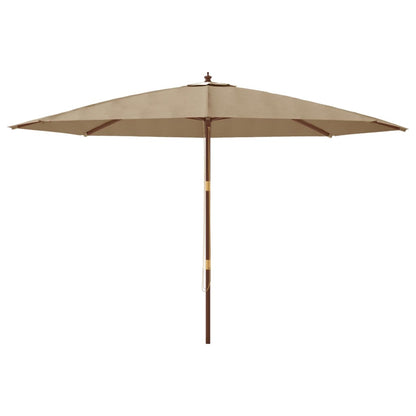 Parasol Met Houten Paal 400X273 Cm Taupe