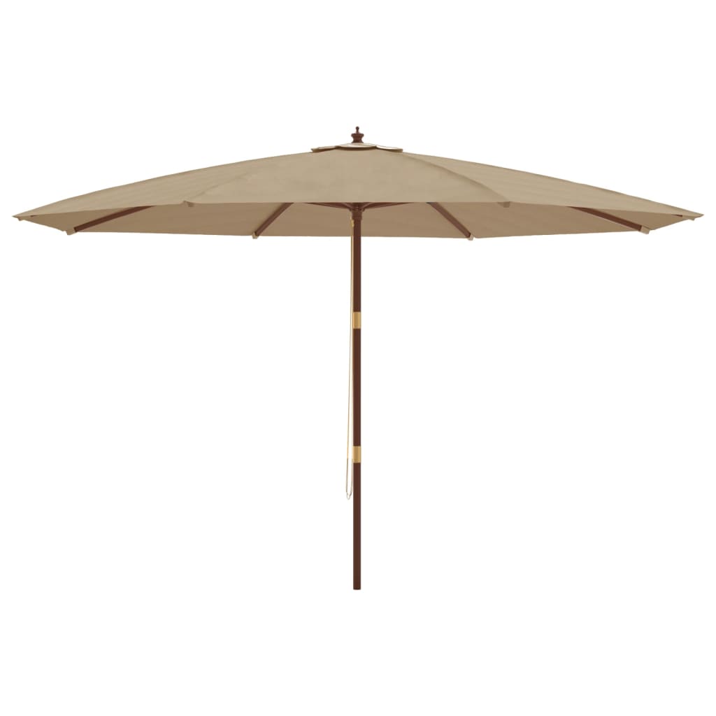 Parasol Met Houten Paal 400X273 Cm Taupe