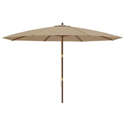 Parasol Met Houten Paal 400X273 Cm Taupe