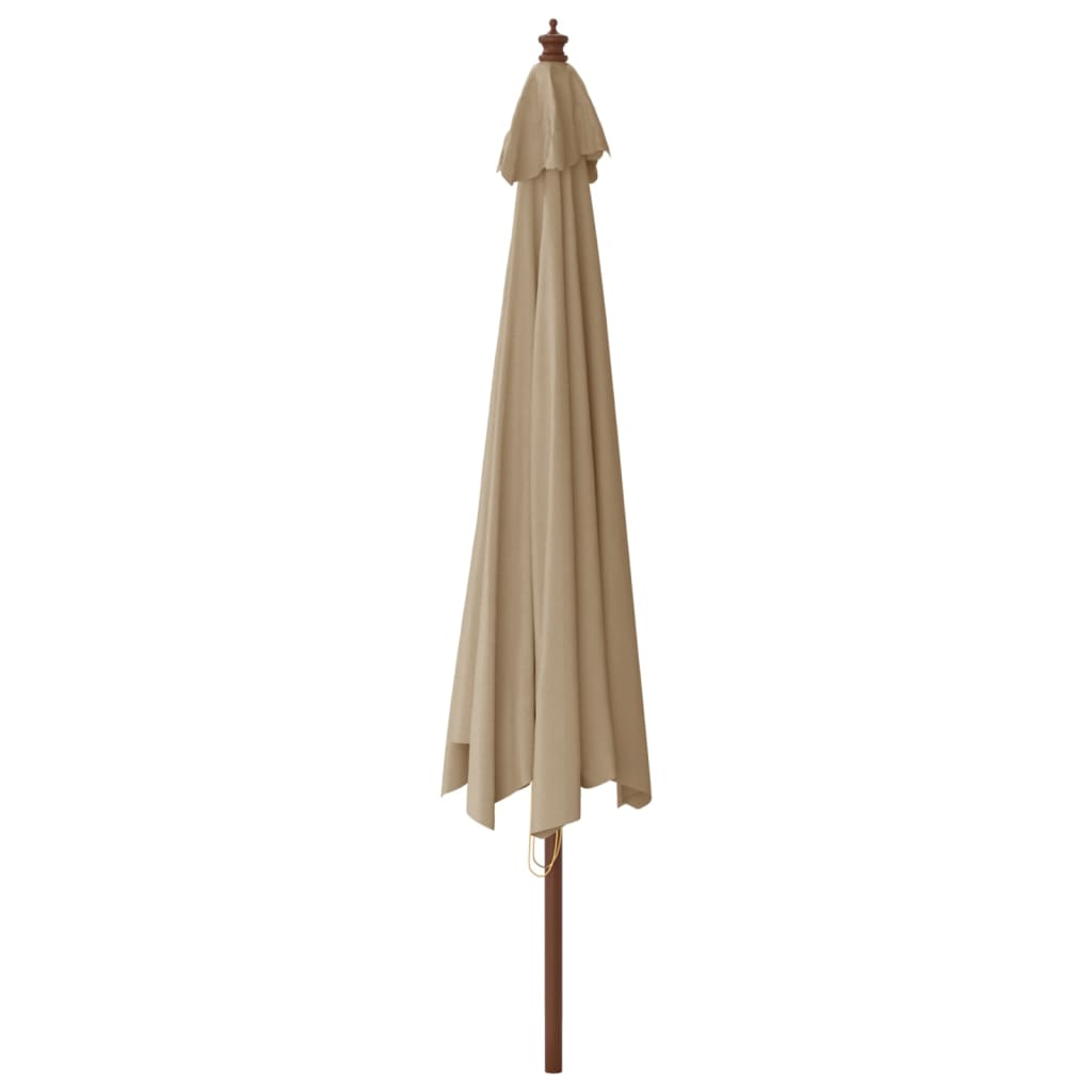 Parasol Met Houten Paal 400X273 Cm Taupe