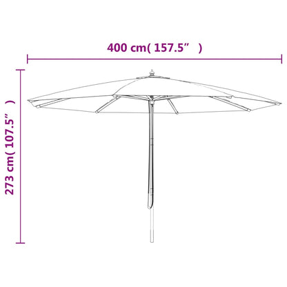 Parasol Met Houten Paal 400X273 Cm Taupe