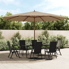 Wooden Pole Parasol 400X273 cm Taupe