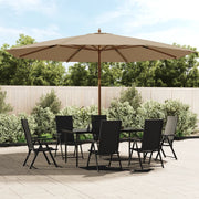 Parasol 400x273 cm houten paal taupe
