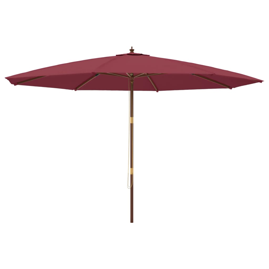 Parasol Met Houten Paal 400X273 Cm Bordeauxrood