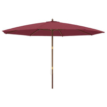 Parasol Met Houten Paal 400X273 Cm Bordeauxrood