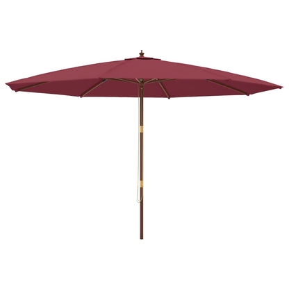Parasol Met Houten Paal 400X273 Cm Bordeauxrood