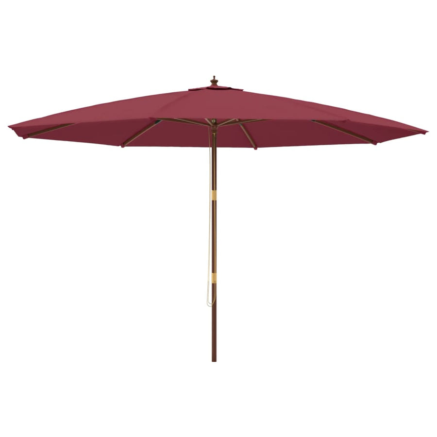 Parasol Met Houten Paal 400X273 Cm Bordeauxrood