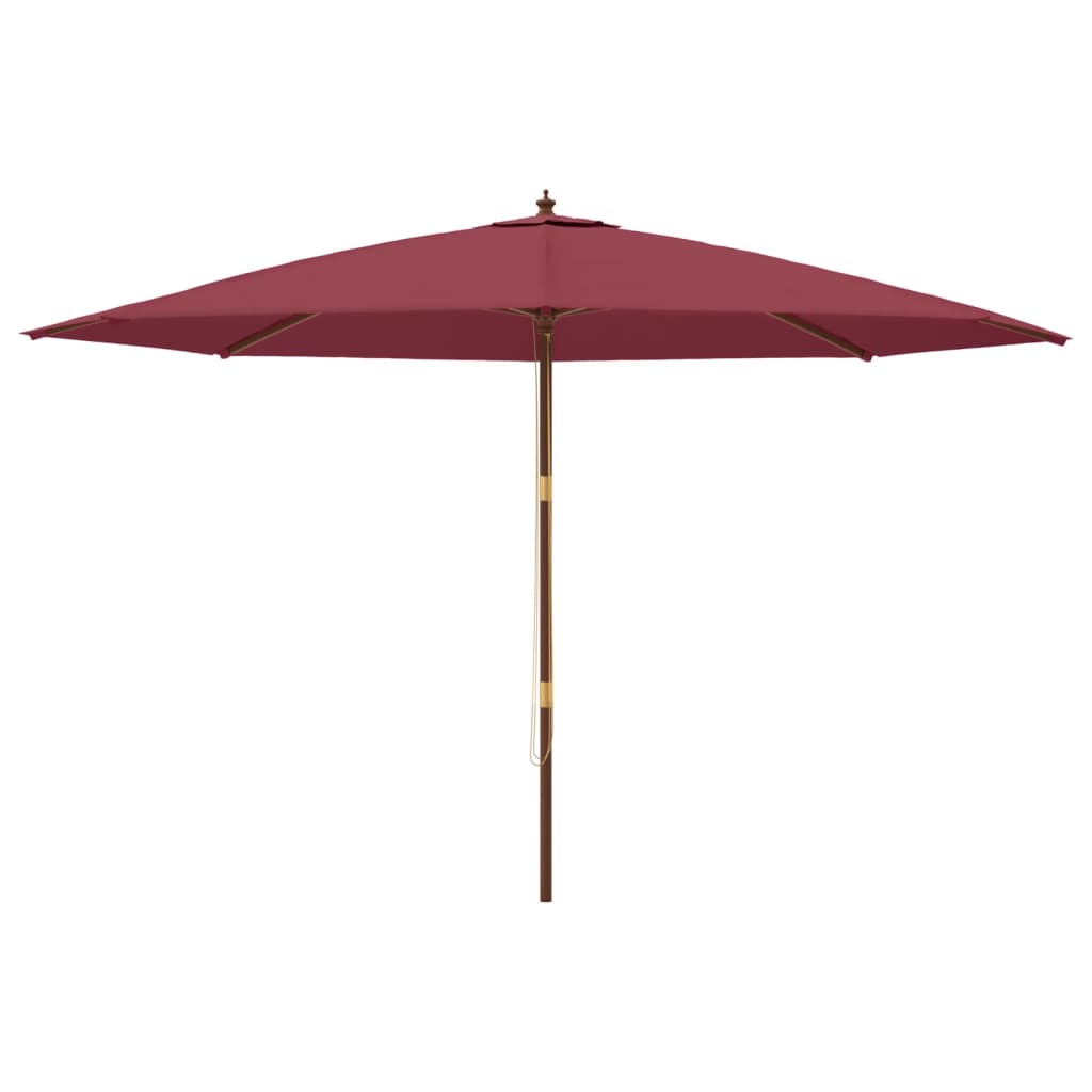 Parasol Met Houten Paal 400X273 Cm Bordeauxrood
