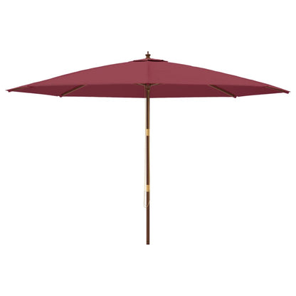 Parasol Met Houten Paal 400X273 Cm Bordeauxrood