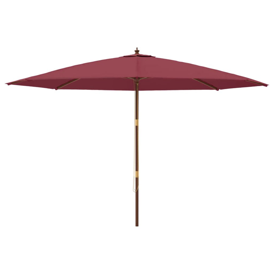 Parasol Met Houten Paal 400X273 Cm Bordeauxrood