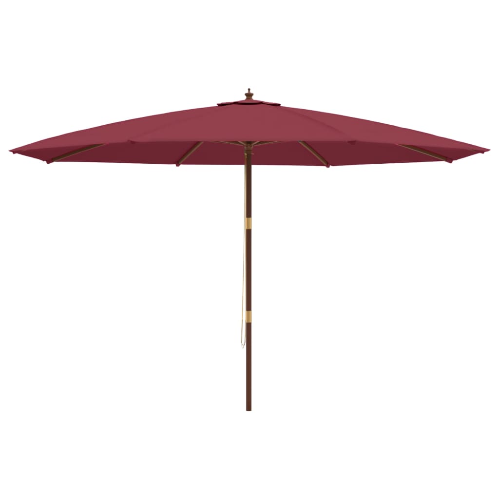 Parasol Met Houten Paal 400X273 Cm Bordeauxrood
