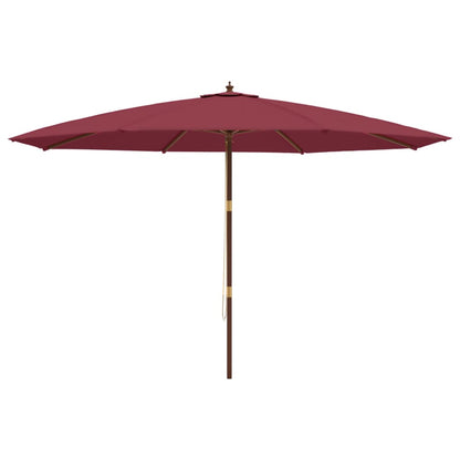 Parasol Met Houten Paal 400X273 Cm Bordeauxrood