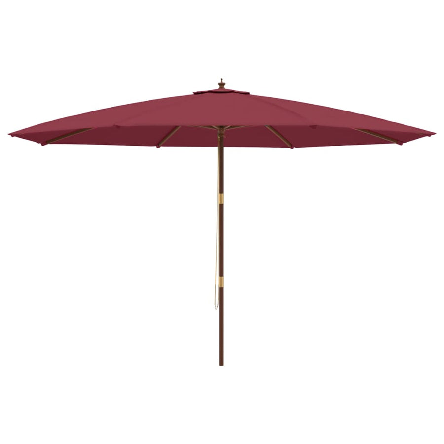 Parasol Met Houten Paal 400X273 Cm Bordeauxrood