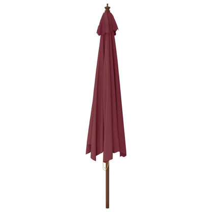 Parasol Met Houten Paal 400X273 Cm Bordeauxrood