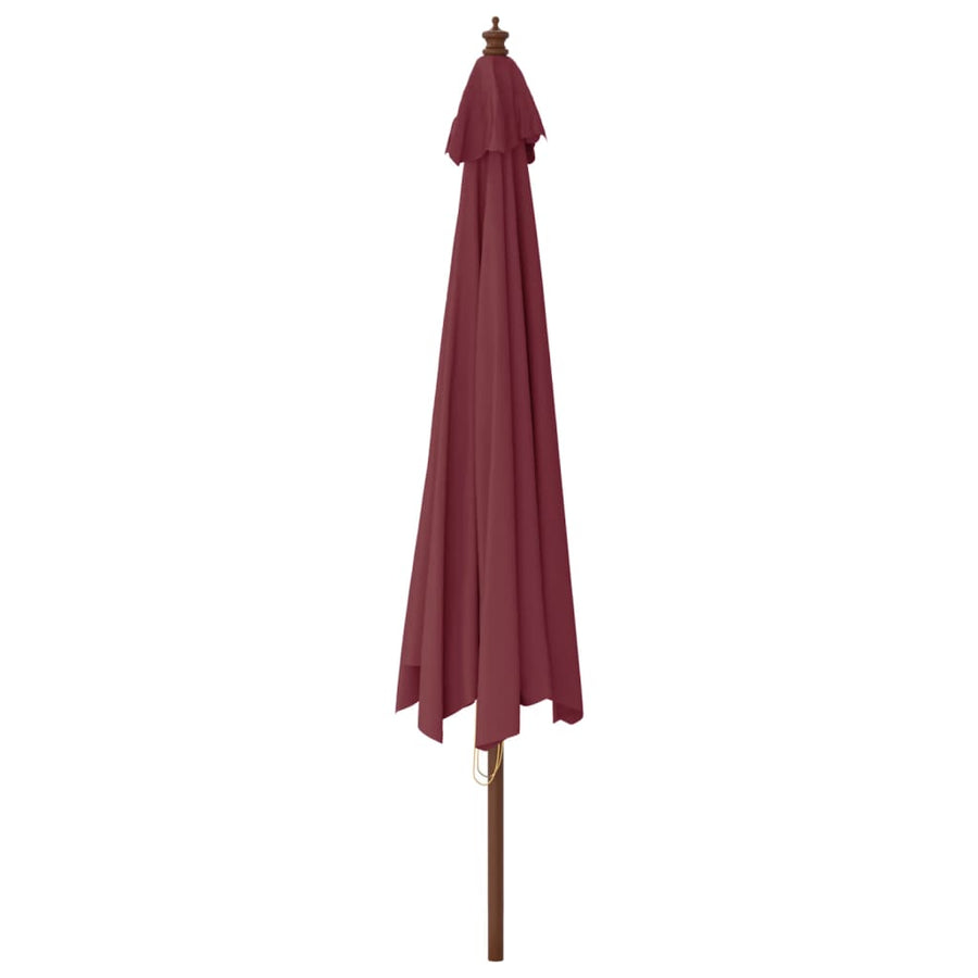 Parasol Met Houten Paal 400X273 Cm Bordeauxrood
