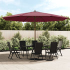 Parasol Met Houten Paal 400X273 Cm Bordeauxrood