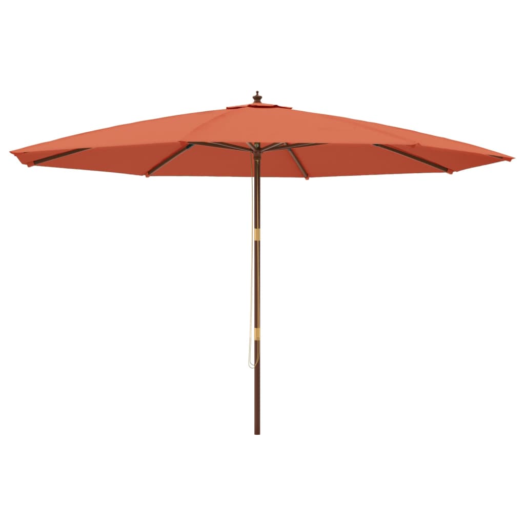 Parasol Met Houten Paal 400X273 Cm Kleurig