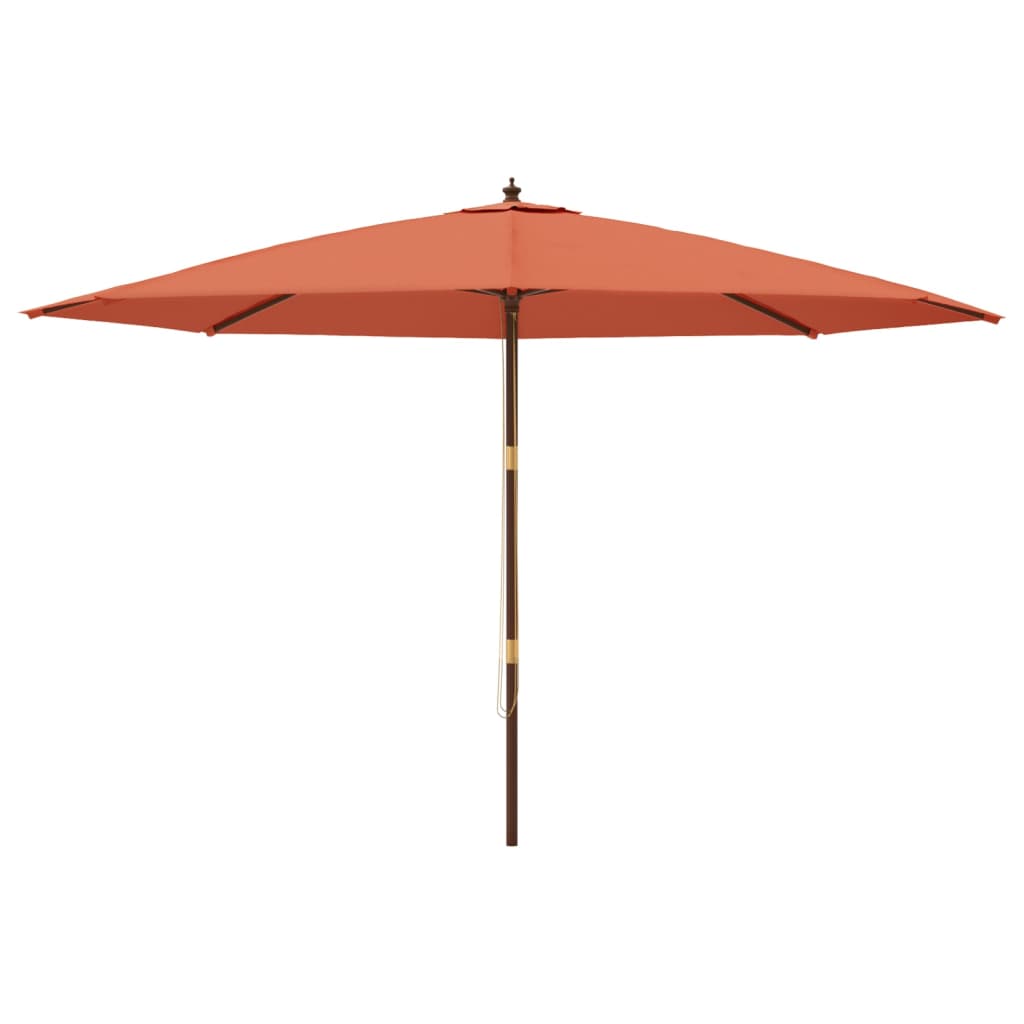Parasol Met Houten Paal 400X273 Cm Kleurig