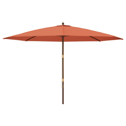 Parasol Met Houten Paal 400X273 Cm Kleurig