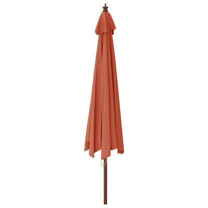 Parasol Met Houten Paal 400X273 Cm Kleurig