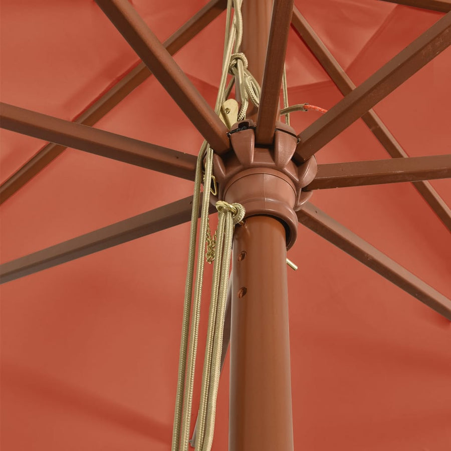 Parasol Met Houten Paal 400X273 Cm Kleurig