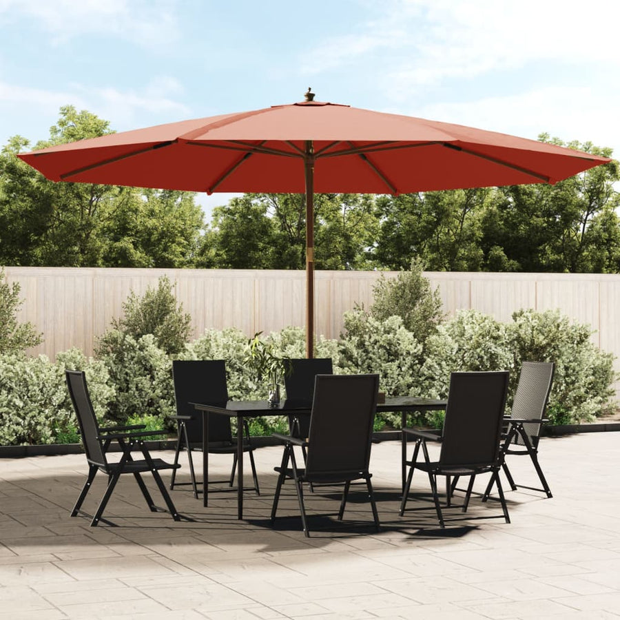 Parasol Met Houten Paal 400X273 Cm Kleurig