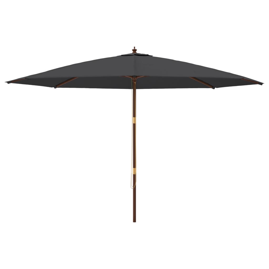 Parasol met houten paal 400x273 cm zwart