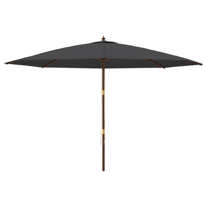 Parasol met houten paal 400x273 cm zwart
